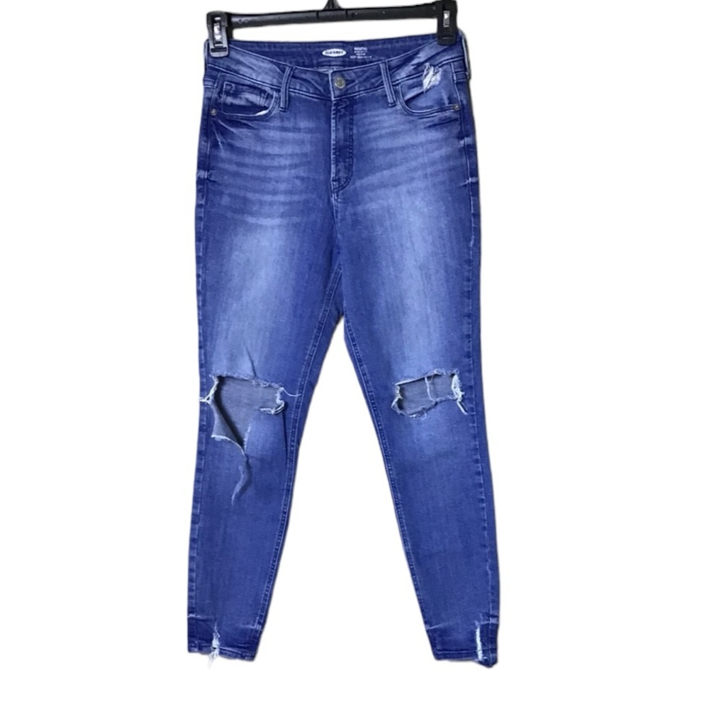 Old Navy‎ Women’s Rockstar Super Skinny Jeans Hi-Rise Size 8 Distressed D…